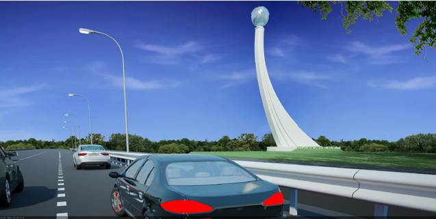 Biểu tượng đường cao tốc Hà Nội – Hải Phòng (phối cảnh thiết kế)