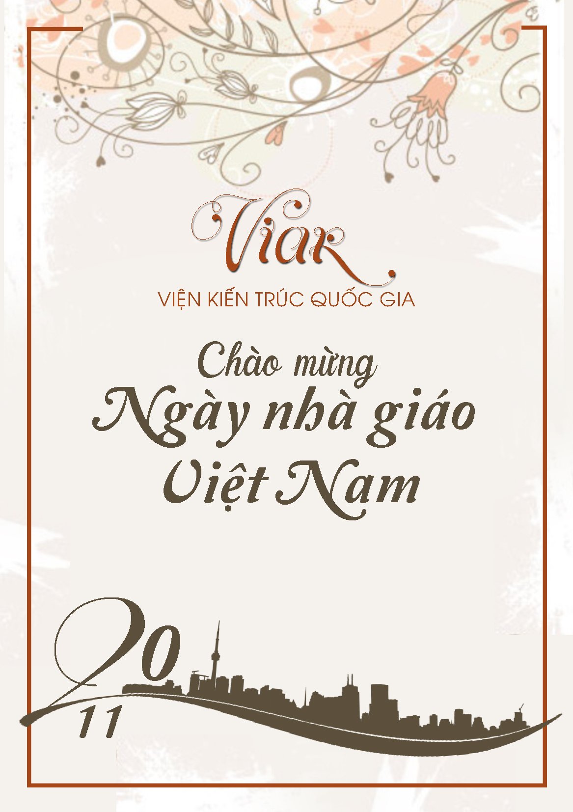 Thiệp chúc mừng ngày Nhà giáo Việt Nam 20-11Viện Kiến trúc Quốc gia